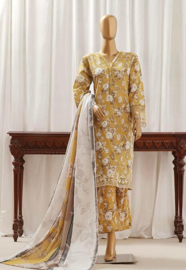Sada Bahar Stitched 3 Piece Emb Khaddar Vol-02 Collection'2024-CW-02-Mustard