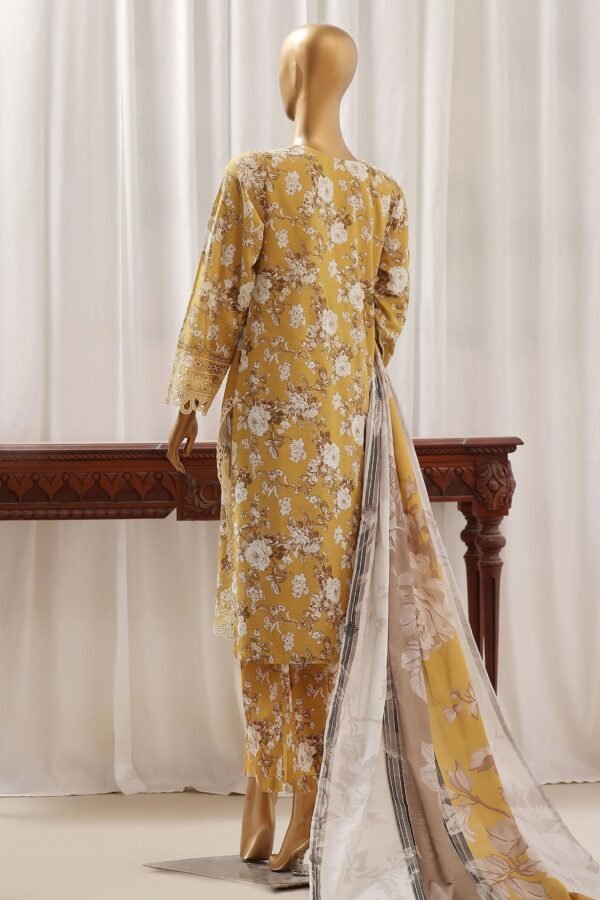 Sada Bahar Stitched 3 Piece Emb Khaddar Vol-02 Collection'2024-CW-02-Mustard - Image 4