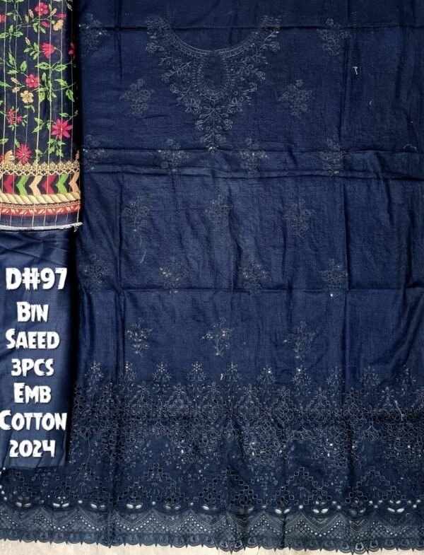 Bin Saeed Unstitched Cotton Embroidered Collection - Image 2
