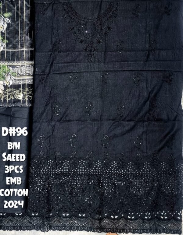 Bin Saeed Unstitched Cotton Embroidered Collection - Image 2