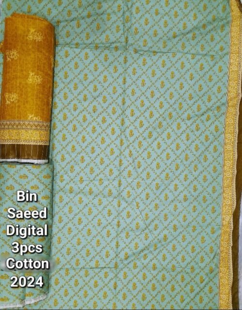 Bin Saeed Unstitched Digital Printed Cotton Collection