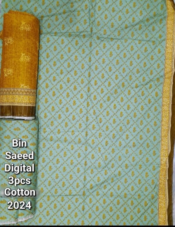 Bin Saeed Unstitched Digital Printed Cotton Collection