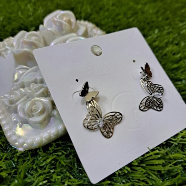 Elegant Butterfly Stud Earrings - Image 2