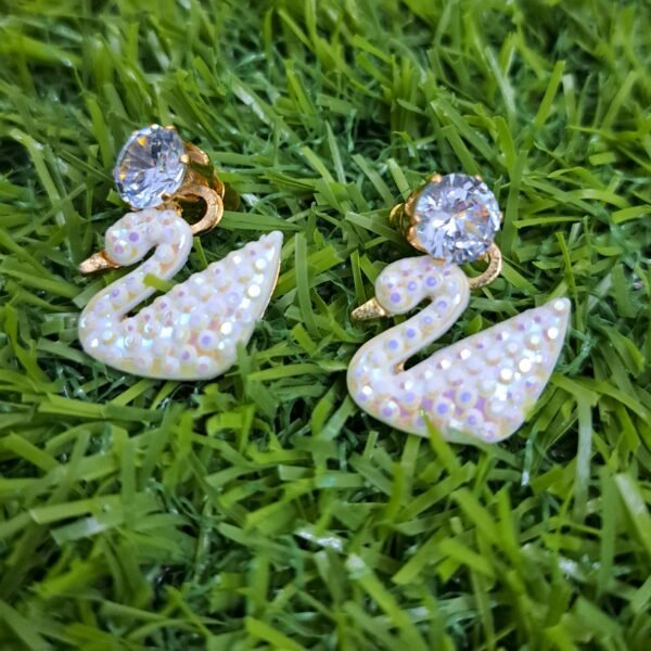 Beautiful Swan Studs Earring - White