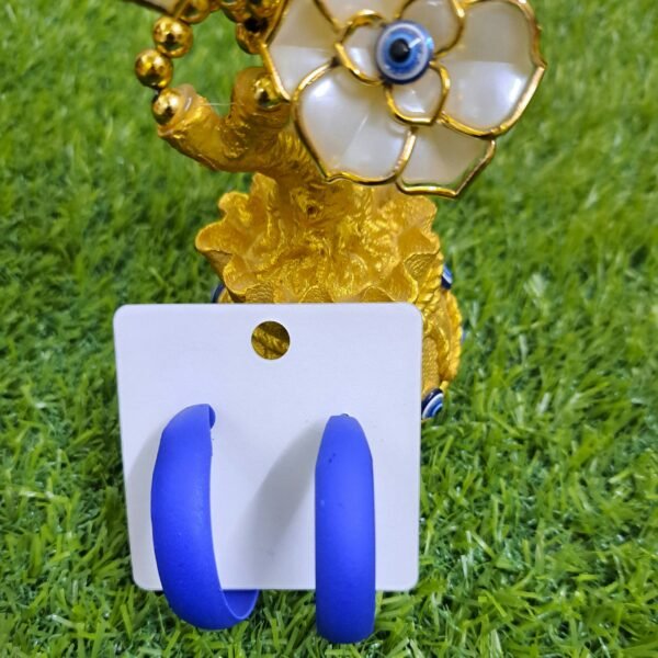 2 in 1 Trendy Hoop Earrings - Blue - Image 2
