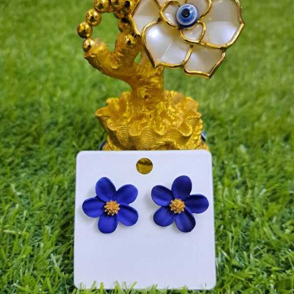 2 in 1 Trendy Hoop Earrings - Blue - Image 3