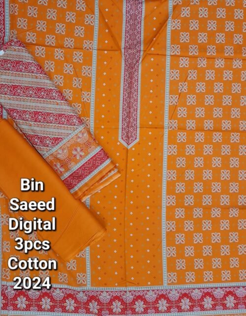 Bin Saeed Unstitched Digital Printed Cotton Collection