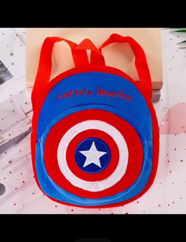 Premium Quality Cartoon Character Backpack for Small Kids - Captain America