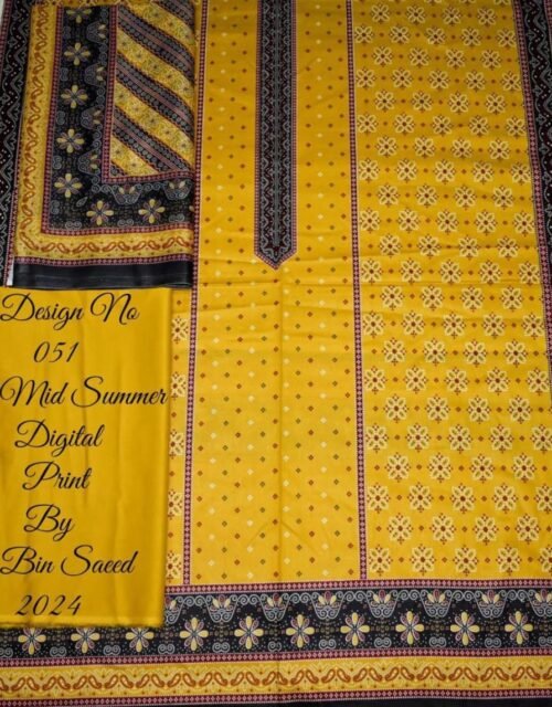 Bin Saeed Unstitched Digital Printed Cotton Collection