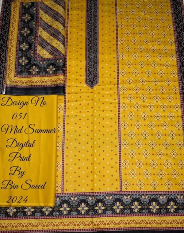 Bin Saeed Unstitched Digital Printed Cotton Collection