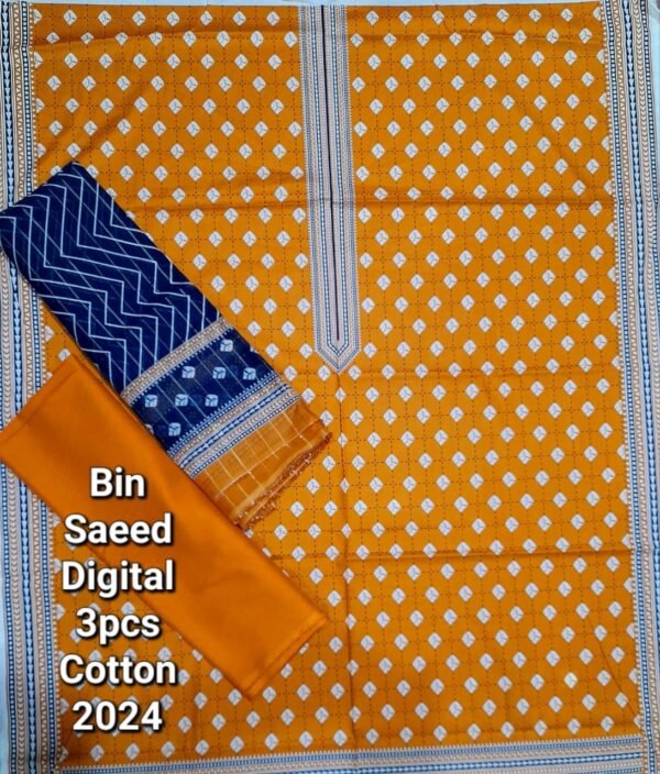 Bin Saeed Unstitched Digital Printed Cotton Collection