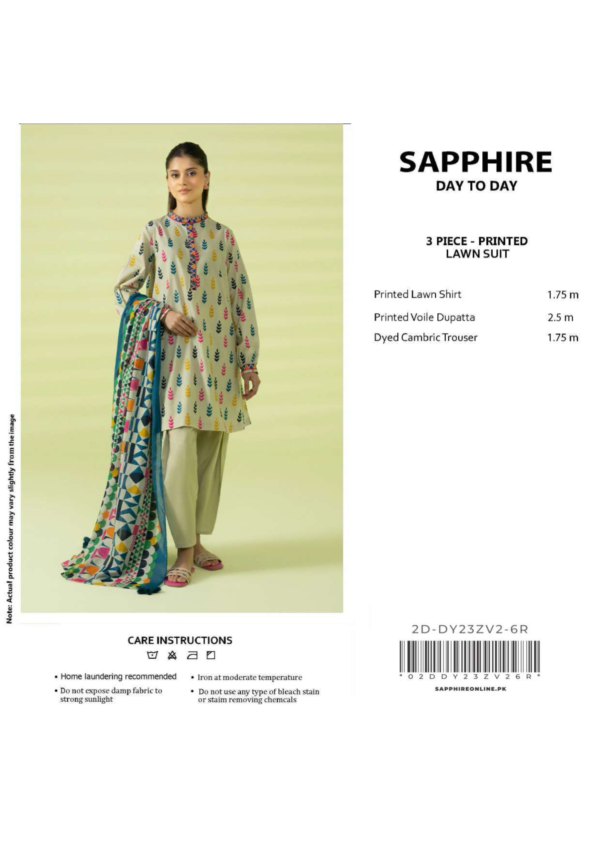 Sapphire Unstitched 3 Piece Printed Lawn Suit