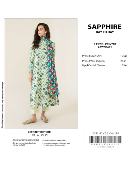 Sapphire Unstitched 3 Piece Printed Lawn Suit