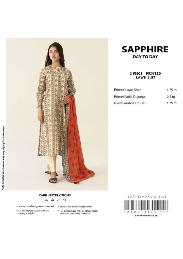 Sapphire Unstitched 3 Piece Printed Lawn Suit
