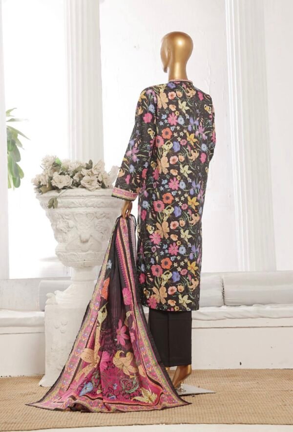 Bin Saeed Stitched 3 Piece Printed Cotton Collection '2024 - Black - Image 3