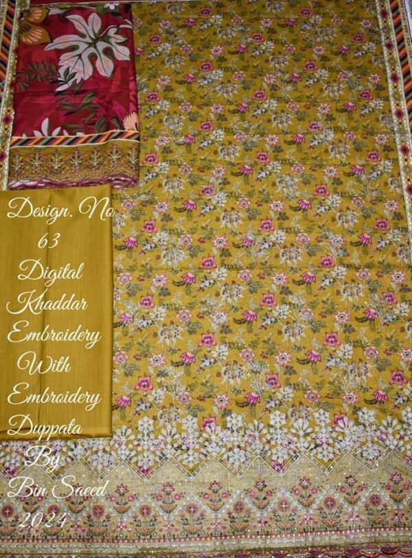 Bin Saeed Unstitched Khaddar Embroidered Collection