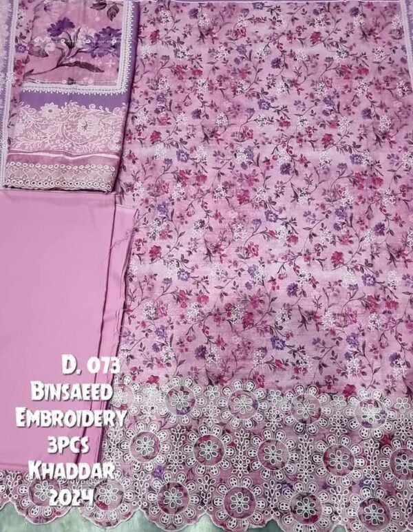 Bin Saeed Unstitched Khaddar Embroidered Collection - Image 2