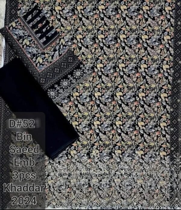 Bin Saeed Unstitched Khaddar Embroidered Collection - Image 2
