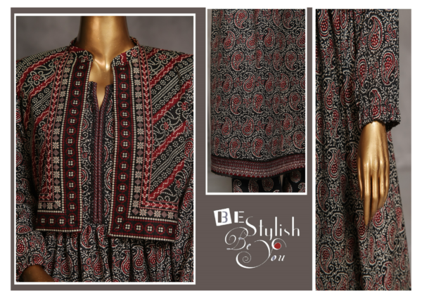 Bin Saeed Exclusive Khaddar Printed Frock 3PC Collection ‘24 - Image 3