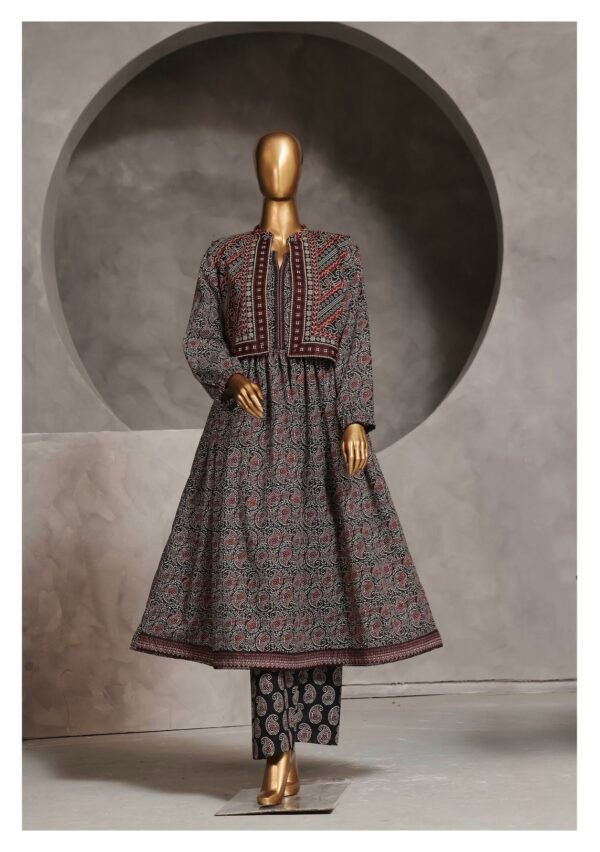 Bin Saeed Exclusive Khaddar Printed Frock 3PC Collection ‘24