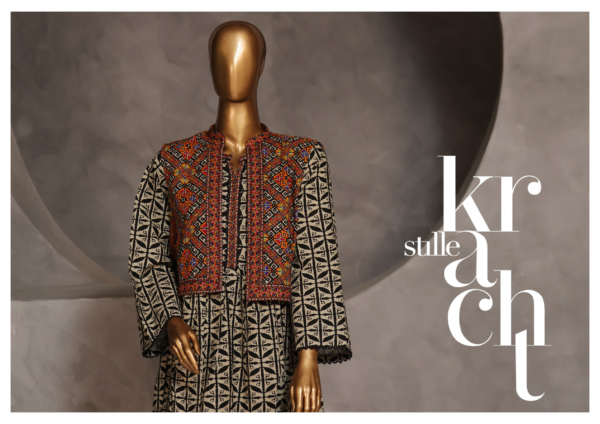 Bin Saeed Exclusive Khaddar Printed Frock 3PC Collection ‘24 - Image 2