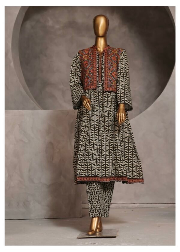 Bin Saeed Exclusive Khaddar Printed Frock 3PC Collection ‘24
