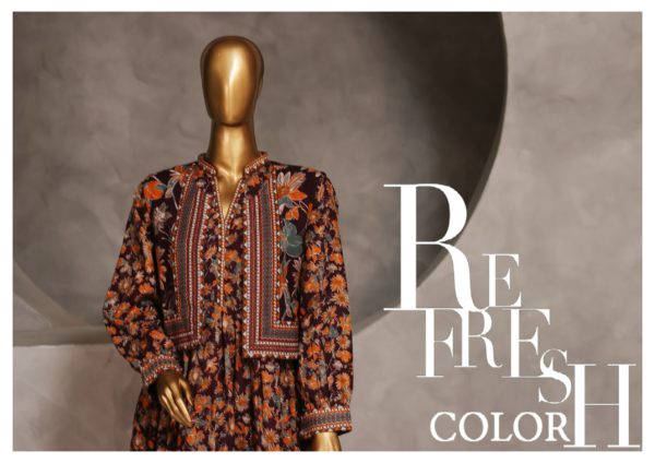 Bin Saeed Exclusive Khaddar Printed Frock 3PC Collection ‘24 - Image 2