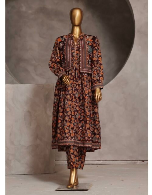 Bin Saeed Exclusive Khaddar Printed Frock 3PC Collection ‘24