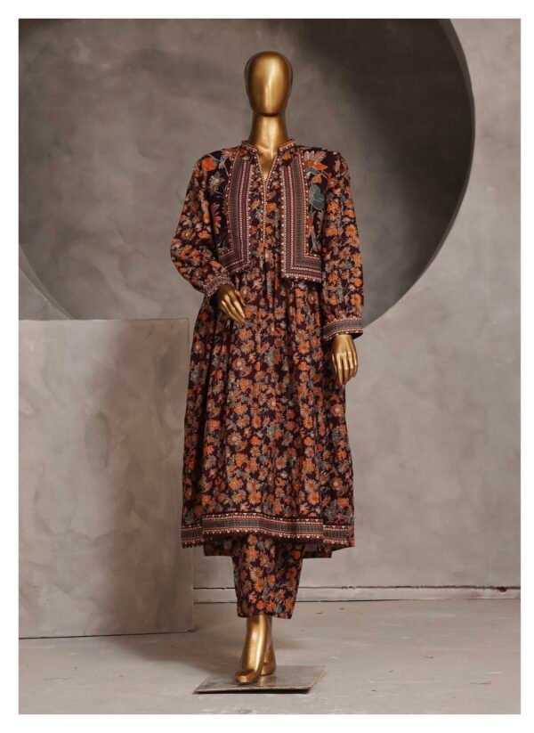 Bin Saeed Exclusive Khaddar Printed Frock 3PC Collection ‘24