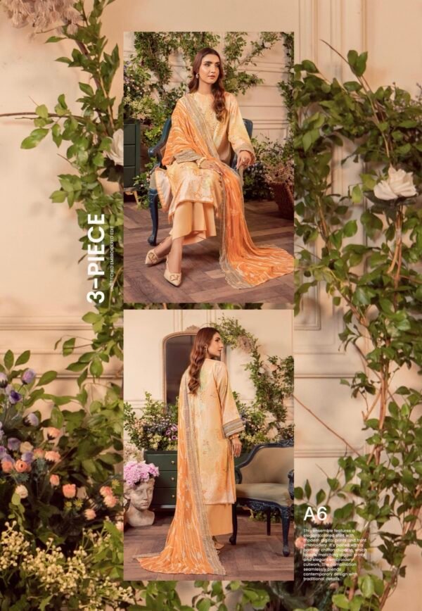 MEERA by Gull Jee - 3 PC UNSTITCHED (SHIRT TROUSER & DUPPATA) - A6 - Image 2