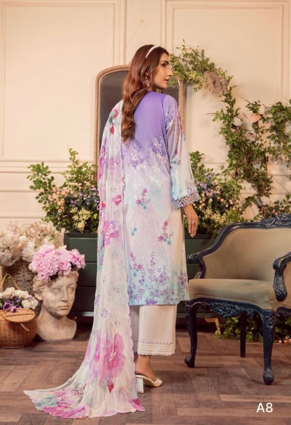 MEERA by Gull Jee - 3 PC UNSTITCHED (SHIRT TROUSER & DUPPATA) - A8 - Image 3