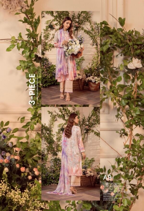 MEERA by Gull Jee - 3 PC UNSTITCHED (SHIRT TROUSER & DUPPATA) - A9 - Image 2