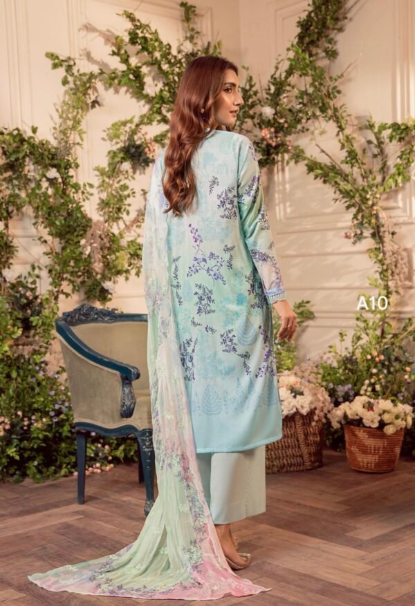 MEERA by Gull Jee - 3 PC UNSTITCHED (SHIRT TROUSER & DUPPATA) - A10 - Image 3