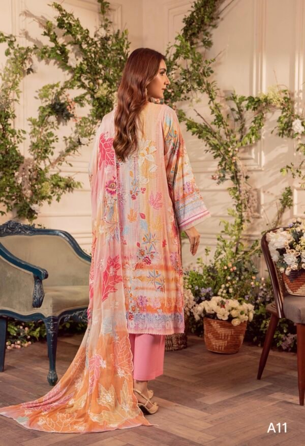 MEERA by Gull Jee - 3 PC UNSTITCHED (SHIRT TROUSER & DUPPATA) - A11 - Image 3