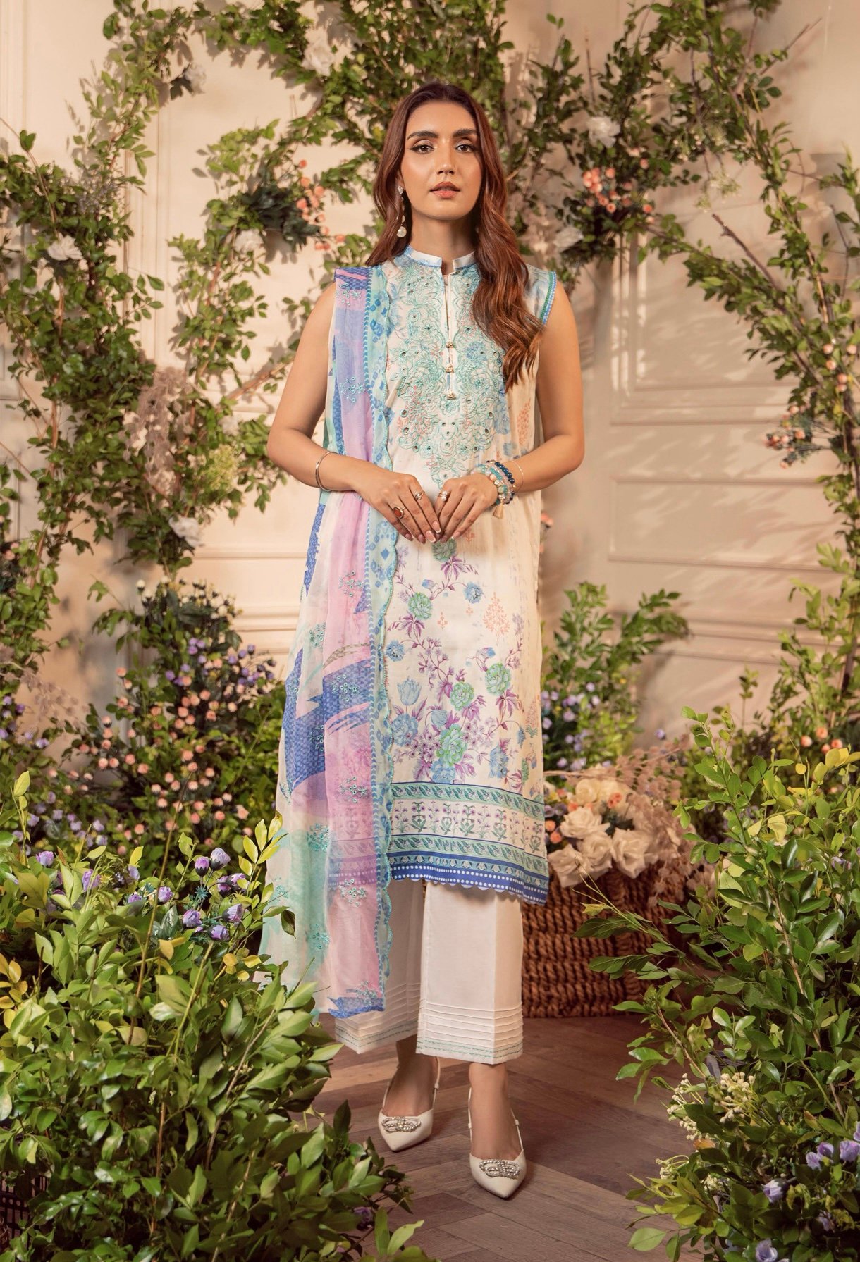 MEERA by Gull Jee - 3 PC UNSTITCHED (SHIRT TROUSER & DUPPATA) - A12