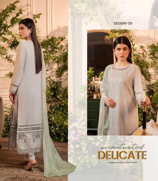 GUL PAIRHAN by Gull Jee - 3 PC UNSTITCHED (SHIRT TROUSER & DUPPATA) - D9 - Image 2