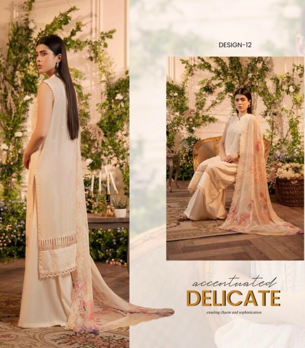 GUL PAIRHAN by Gull Jee - 3 PC UNSTITCHED (SHIRT TROUSER & DUPPATA) - D12 - Image 2