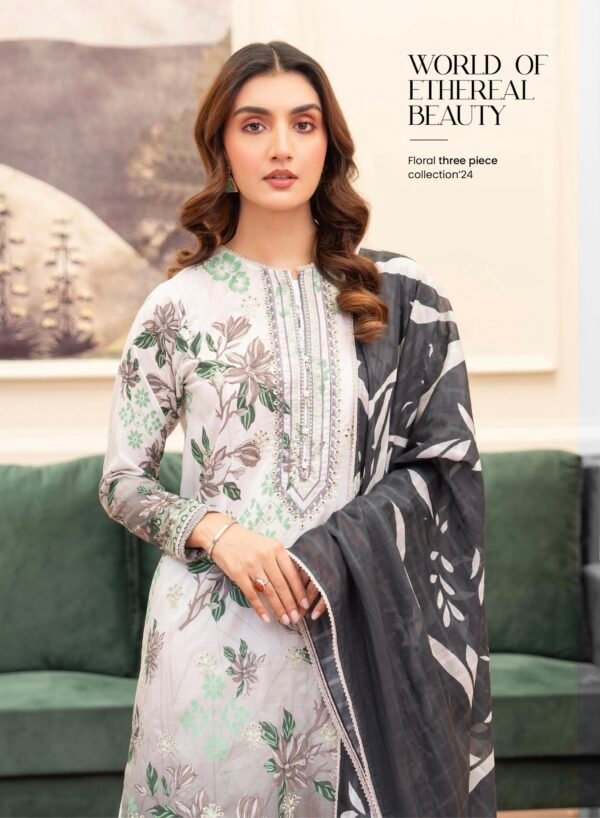 KROMA by Gull Jee - 3 PC UNSTITCHED (SHIRT TROUSER & DUPPATA) - D1 - Image 2