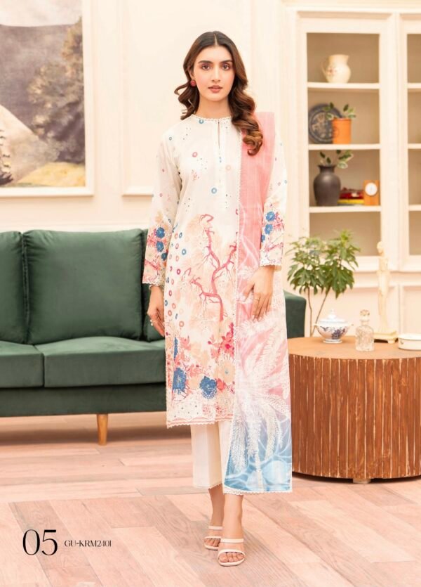 KROMA by Gull Jee - 3 PC UNSTITCHED (SHIRT TROUSER & DUPPATA) - D5 - Image 2