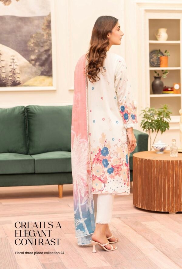 KROMA by Gull Jee - 3 PC UNSTITCHED (SHIRT TROUSER & DUPPATA) - D5 - Image 3