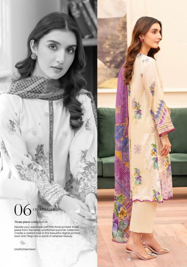 KROMA by Gull Jee - 3 PC UNSTITCHED (SHIRT TROUSER & DUPPATA) - D6 - Image 2