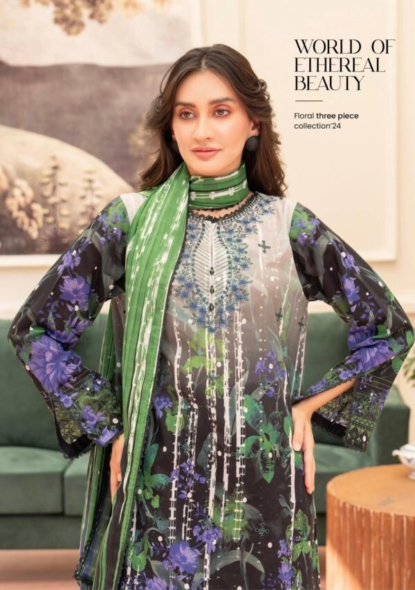 KROMA by Gull Jee - 3 PC UNSTITCHED (SHIRT TROUSER & DUPPATA) - D7 - Image 2