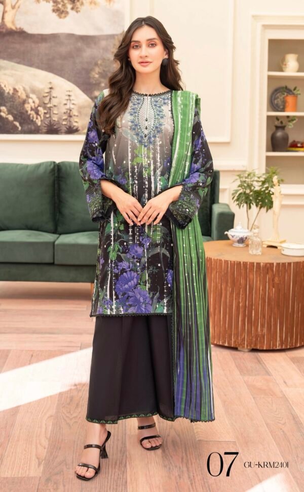 KROMA by Gull Jee - 3 PC UNSTITCHED (SHIRT TROUSER & DUPPATA) - D7