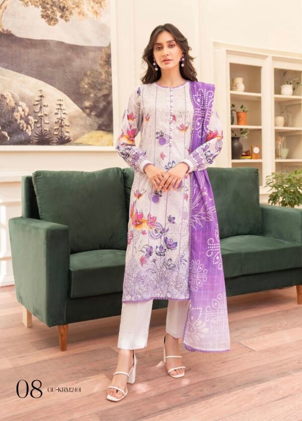 KROMA by Gull Jee - 3 PC UNSTITCHED (SHIRT TROUSER & DUPPATA) - D8 - Image 2