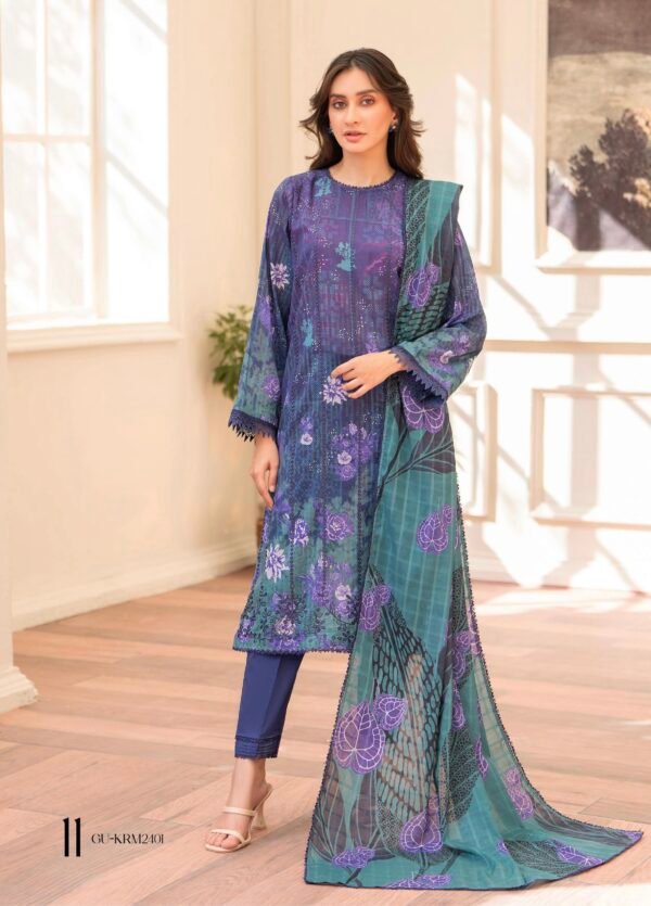 KROMA by Gull Jee - 3 PC UNSTITCHED (SHIRT TROUSER & DUPPATA) - D11 - Image 2