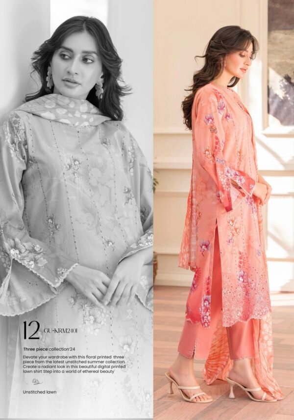 KROMA by Gull Jee - 3 PC UNSTITCHED (SHIRT TROUSER & DUPPATA) - D12 - Image 2