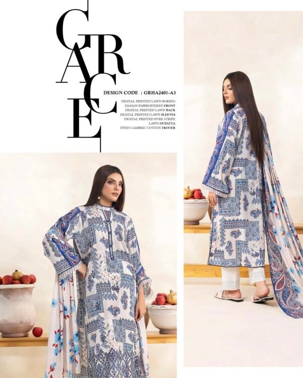RHEA by Gull Jee Vol-01 - Unstitched 3 Piece Lawn Collection - A3 - Image 2