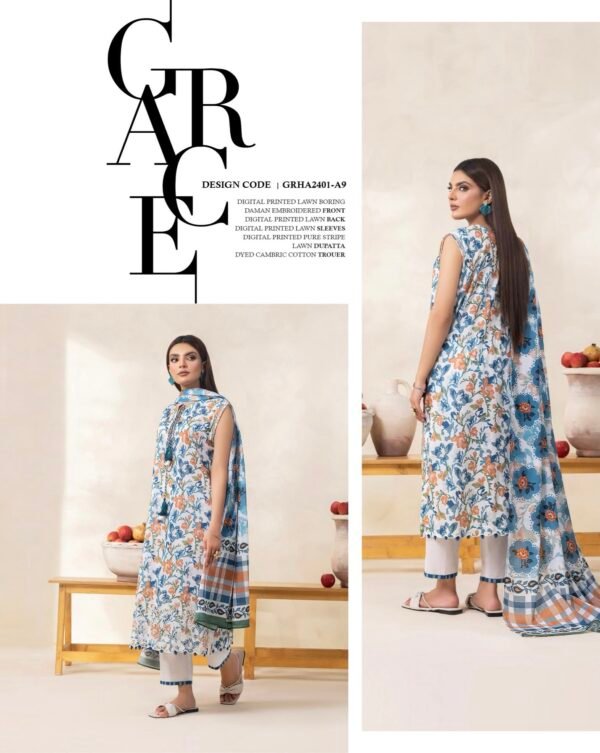 RHEA by Gull Jee Vol-01 - Unstitched 3 Piece Lawn Collection - A9 - Image 2