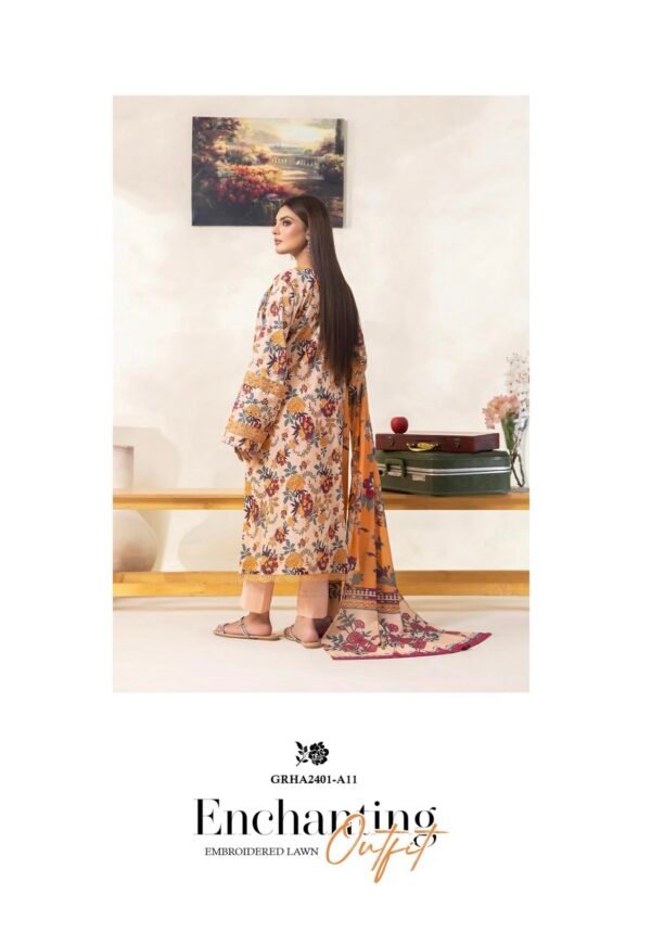 RHEA by Gull Jee Vol-01 - Unstitched 3 Piece Lawn Collection - A11 - Image 3