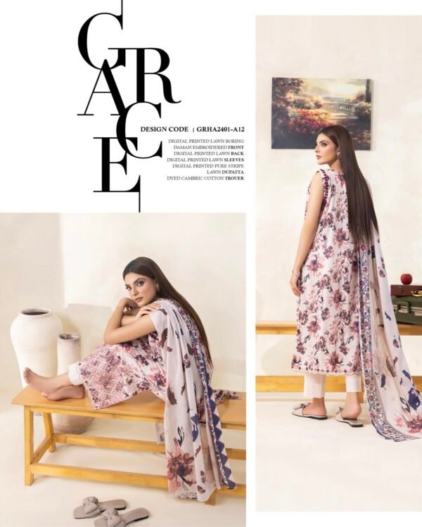 RHEA by Gull Jee Vol-01 - Unstitched 3 Piece Lawn Collection - A12 - Image 2